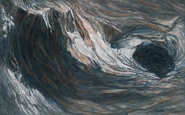 隆起する氷河