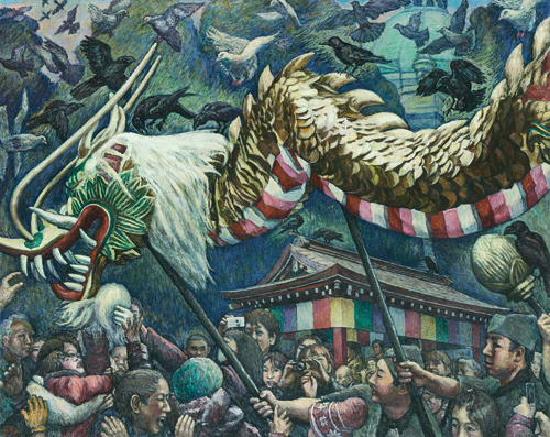 練り歩く金龍