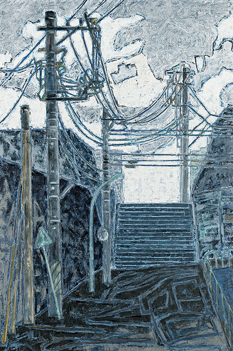 電柱のある風景(坂の途中に)